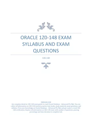 oracle 1z0 148 exam syllabus and exam questions