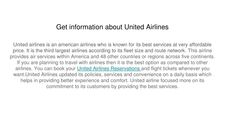 get information about united airlines