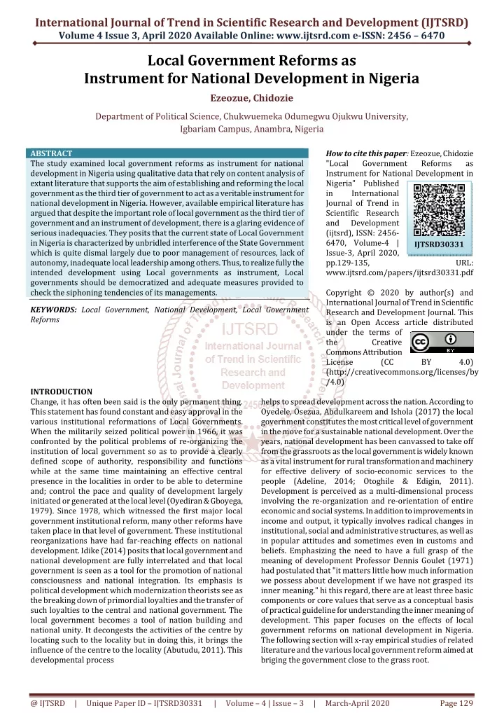 international journal of trend in scientific