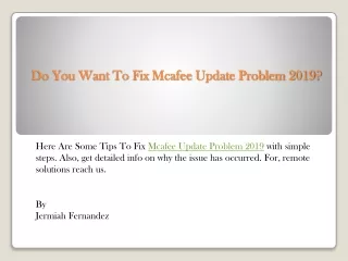 do you want to fix mcafee update problem 2019