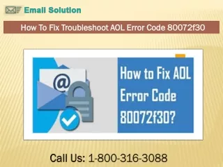 Call - 1-800-316-3088 How To resolve AOL Error Code 80072f30