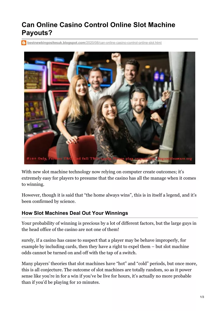 can online casino control online slot machine