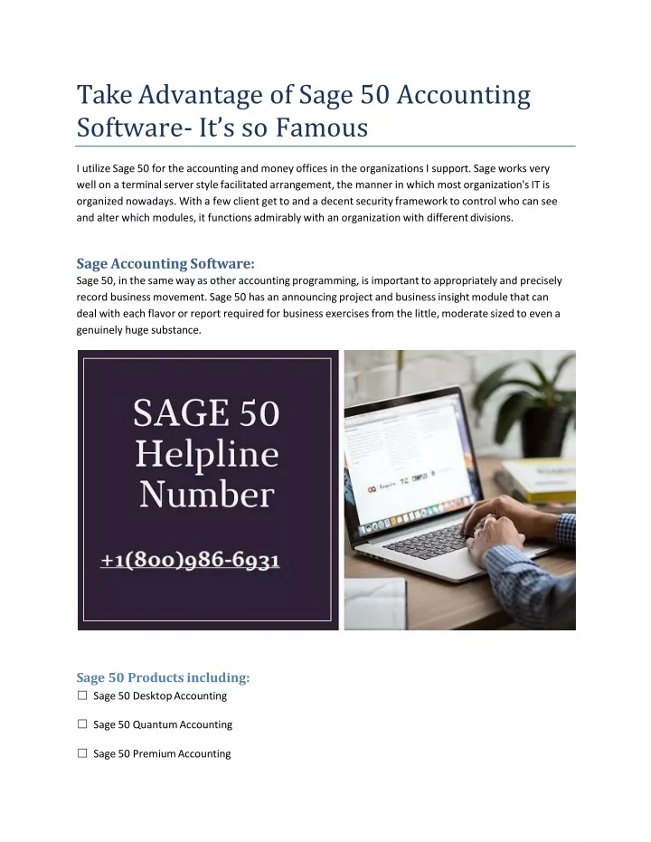 take advantage of sage 50 accounting software it s so famous