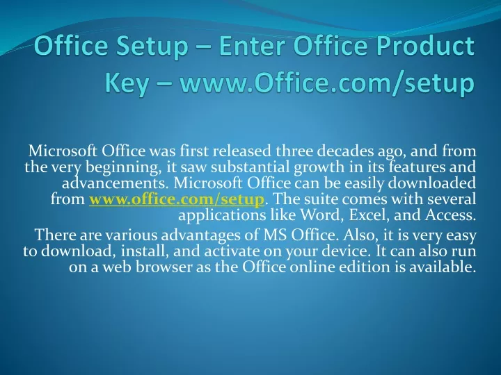 office setup enter office product key www office com setup