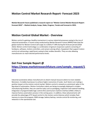 motion control market research report forecast