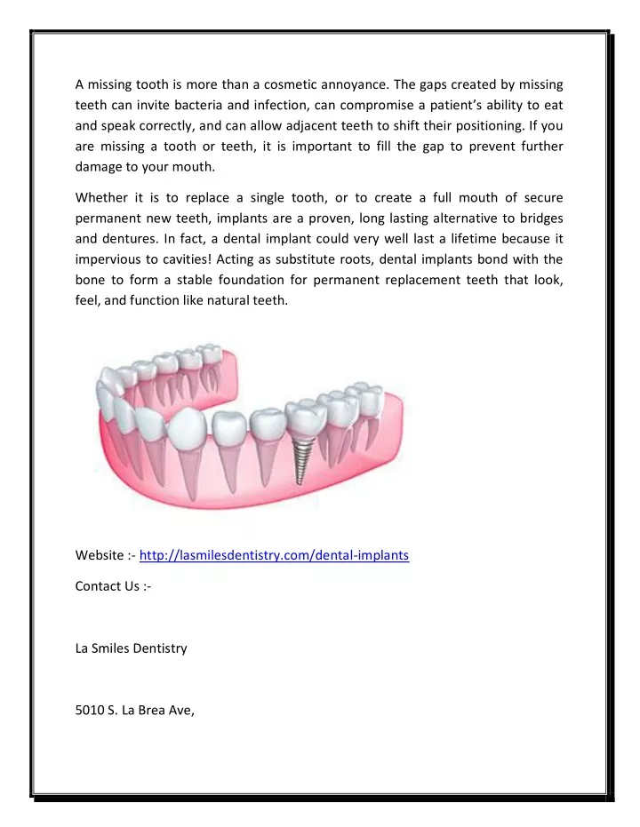 a missing tooth is more than a cosmetic annoyance