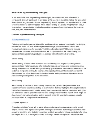 what are the regression testing strategies