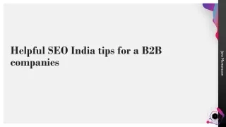 Helpful SEO India tips for a B2B companies