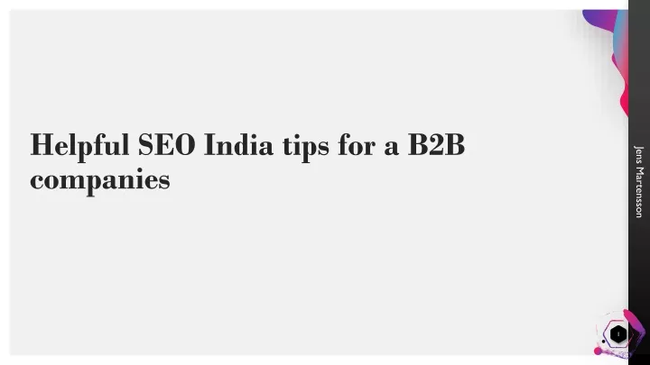 helpful seo india tips for a b2b companies