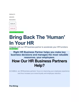 Bring Back the Human in Your HR | HR business partner.