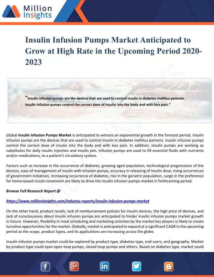 insulin infusion pumps market anticipated to grow