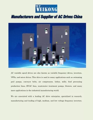 Manufacturers and Supplier of AC Drives China