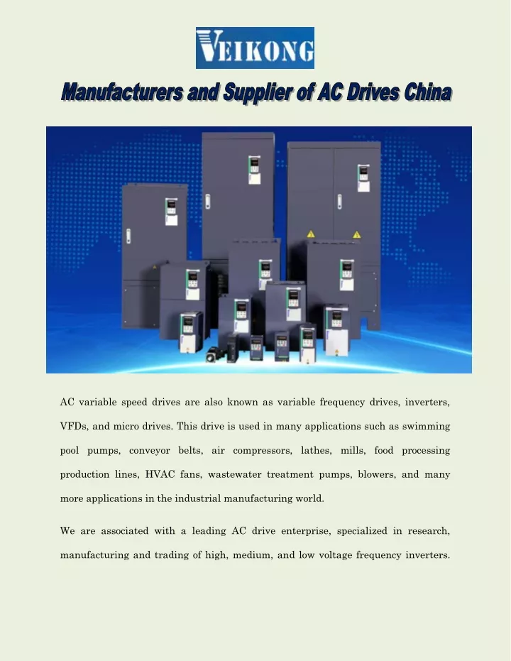 ac variable speed drives are also known