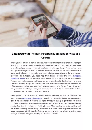 GettingGrowth: The Best Instagram Marketing Services and Courses