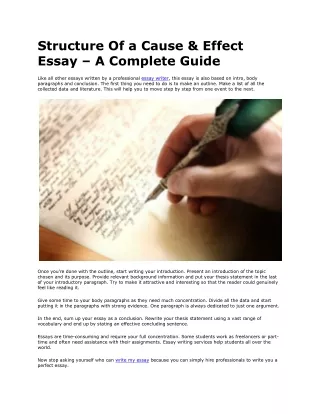 Structure Of a Cause & Effect Essay – A Complete Guide