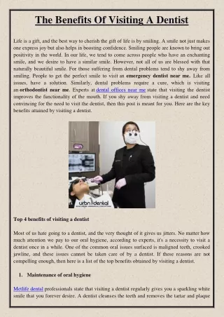 the benefits of visiting a dentist