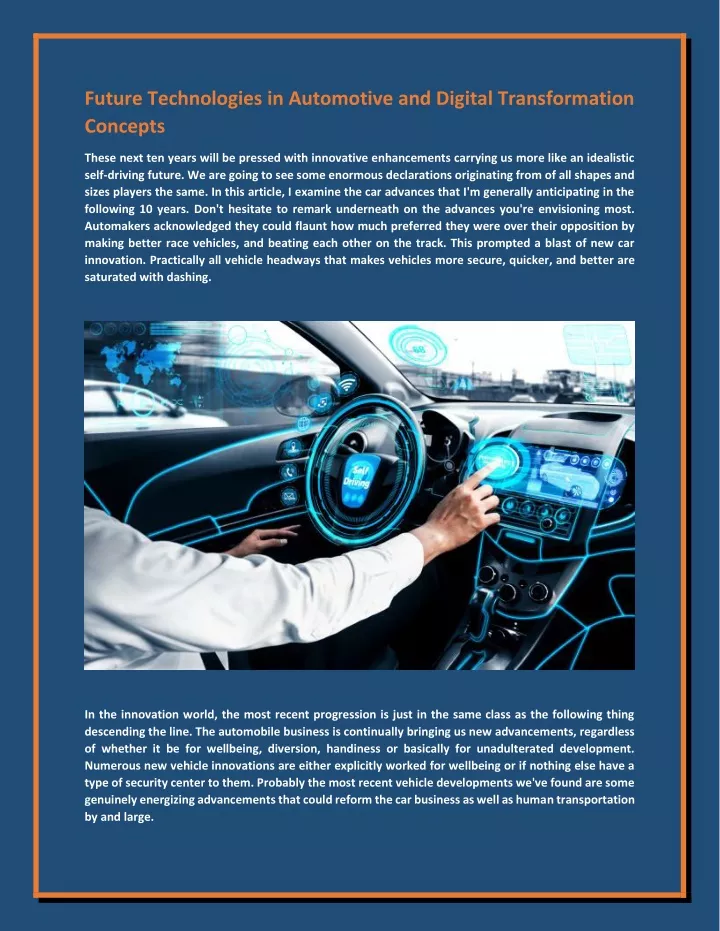 future technologies in automotive and digital