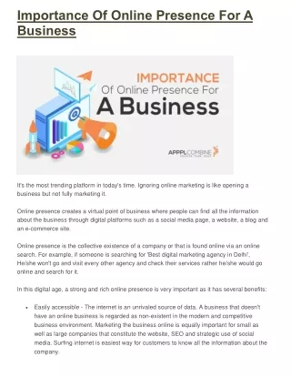 importance of online presence for a business
