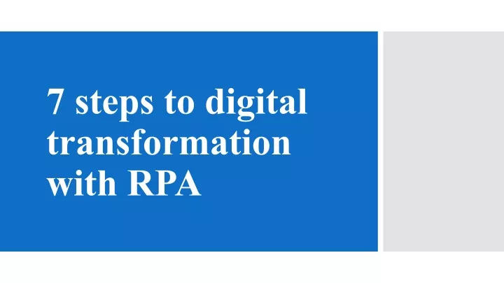 7 steps to digital transformation with rpa