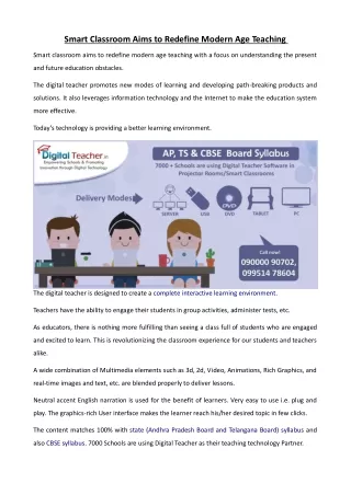 Digital Classroom Software, Hyderabad | Digital Teacher