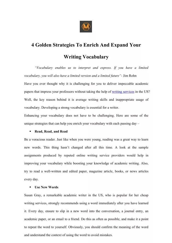 4 golden strategies to enrich and expand your