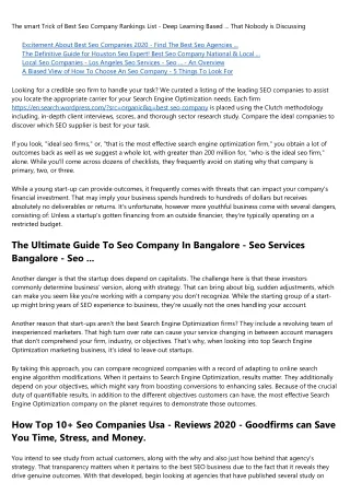 the smart trick of best seo company rankings list