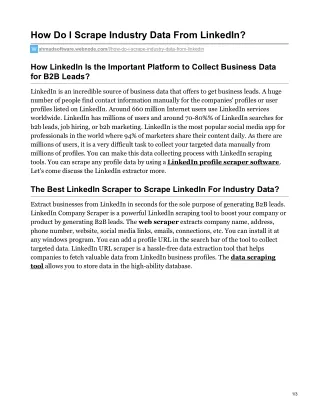 how do i scrape industry data from linkedin