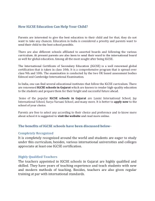 how igcse education can help your child