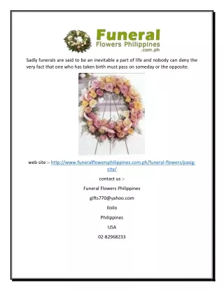 Flower Delivery Pasig | Funeralflowersphilippines.com.ph
