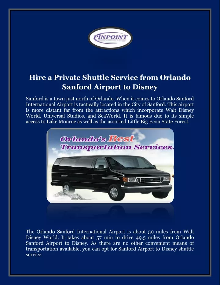 hire a private shuttle service from orlando
