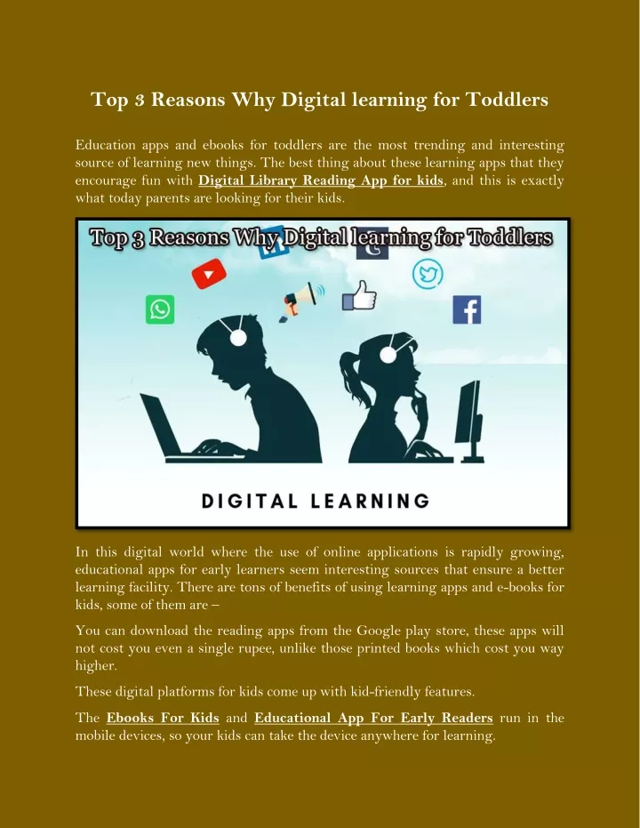 top 3 reasons why digital learning for toddlers