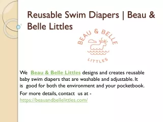 Reusable Swim Diapers | Beau & Belle Littles