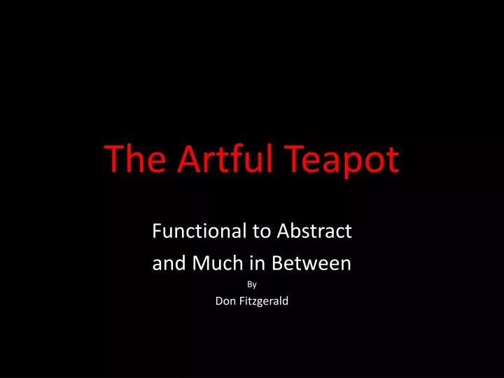 the artful teapot