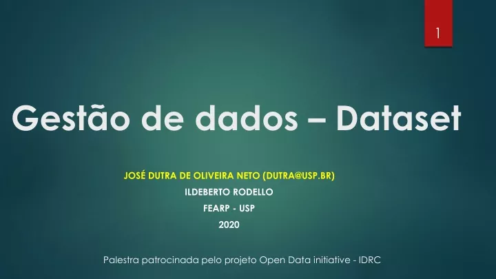 gest o de dados dataset