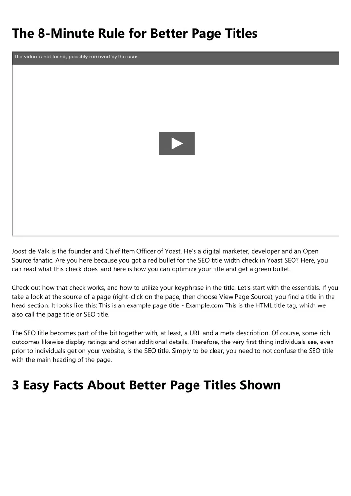 the 8 minute rule for better page titles