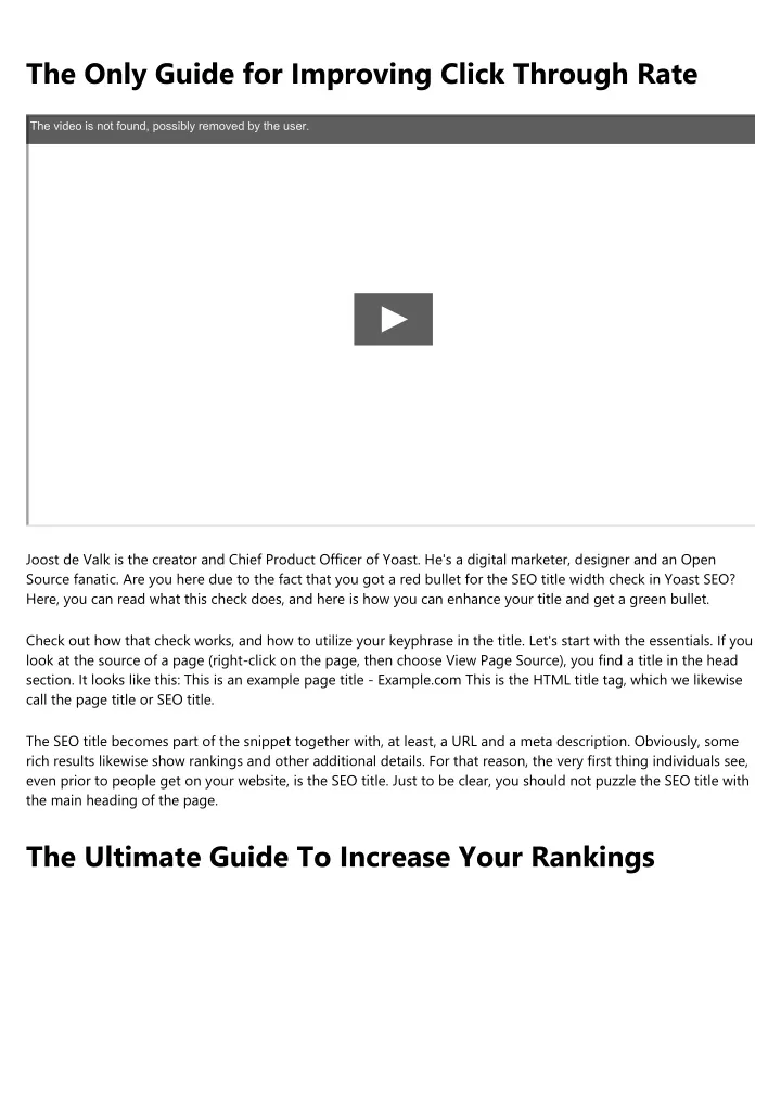 the only guide for improving click through rate