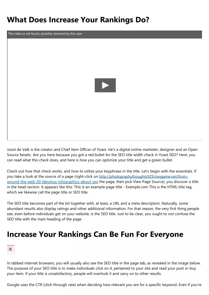 what does increase your rankings do