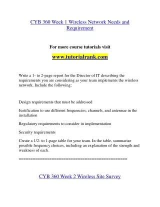 CYB 360  Education for Service--tutorialrank.com