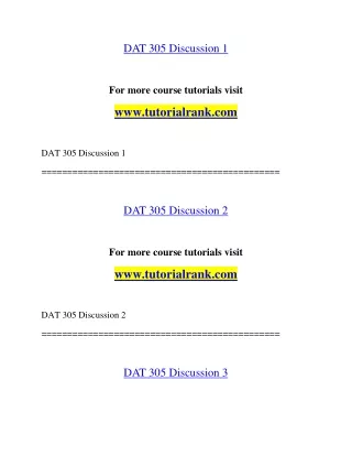 DAT 305  Education for Service--tutorialrank.com