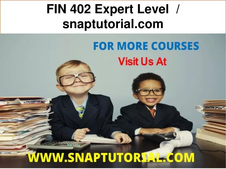 fin 402 expert level snaptutorial com