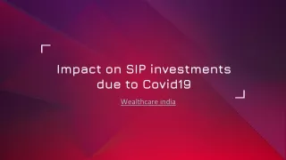 Impact on SIP investments due to Covid19