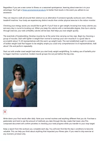 regardless if you are a new comer to fitness