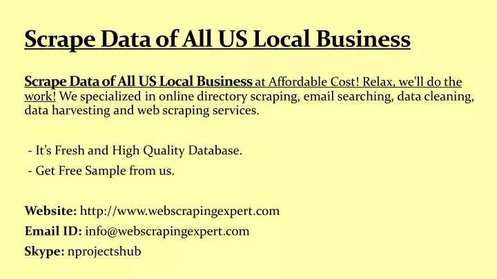 scrape data of all us local business