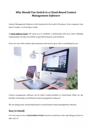 why should you switch to a cloud based contact