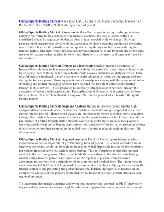global sports betting market was valued