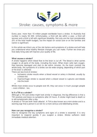 Stroke: causes, symptoms & more