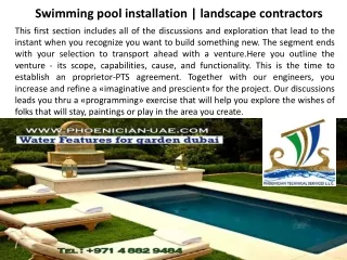 swimming pool installation landscape contractors