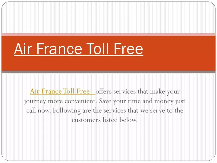 air france toll free