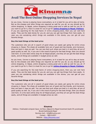 avail the best online shopping services in nepal