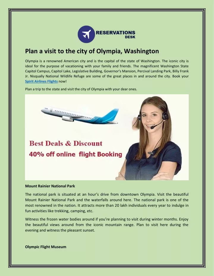 plan a visit to the city of olympia washington